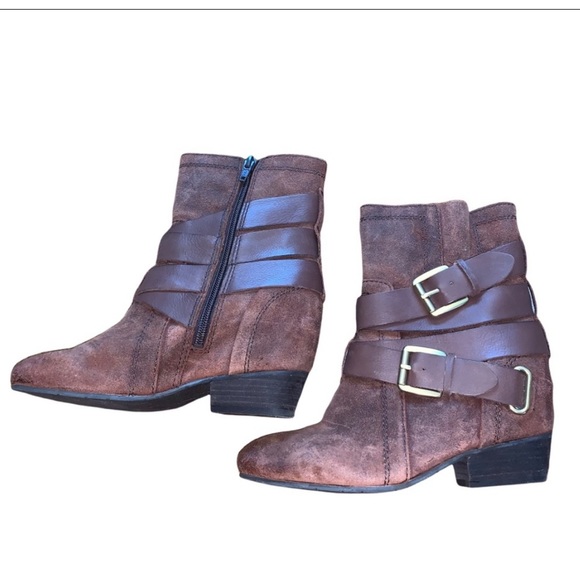 🎠NAYA Fisher Moto Brown Ankle Boots Booties - Picture 4 of 12